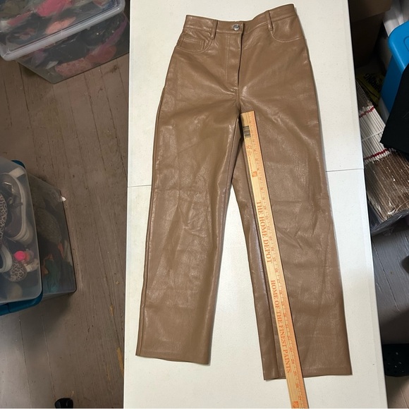Aritzia Wilfred Melina Vegan Leather Pants in Constant Camel Brown Size 4 R2 - Picture 6 of 8